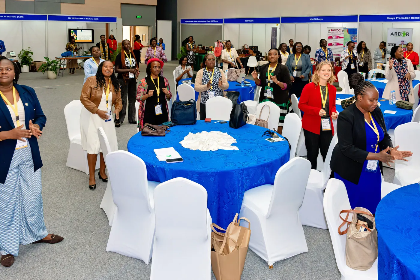 Delegates on their feet during an interactive session